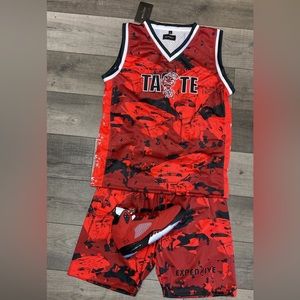 RED CAMO BASKETBALL TANK TOP